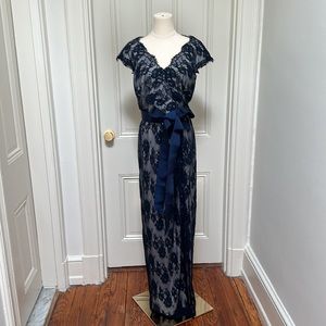 Tadashi Shoji Navy Lace Gown